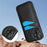 For iPhone 16 Case Card Slot Slim-Fit PU+TPU Mobile Cover - Black - 4