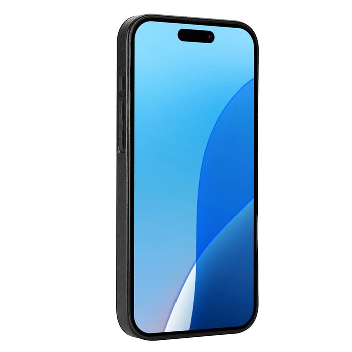For iPhone 16 Pro Case Card Slot Slim-Fit PU+TPU Mobile Cover - Black - 3