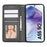 For Samsung Galaxy A55 5G Wallet Phone Case Checkered Pattern Imprint Leather Flip Cover with Wrist Strap - Black - 2