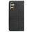 For Samsung Galaxy A55 5G Wallet Phone Case Checkered Pattern Imprint Leather Flip Cover with Wrist Strap - Black - 6