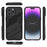 For iPhone 16 Pro Case PC+TPU Shockproof Phone Cover with Kickstand - Black - 4