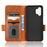 For Samsung Galaxy A13 4G Imprinted Triangle Pattern Anti-scratch PU Leather Case Wallet Foldable Stand Phone Cover - Brown - 4