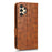 For Samsung Galaxy A13 4G Imprinted Triangle Pattern Anti-scratch PU Leather Case Wallet Foldable Stand Phone Cover - Brown - 5