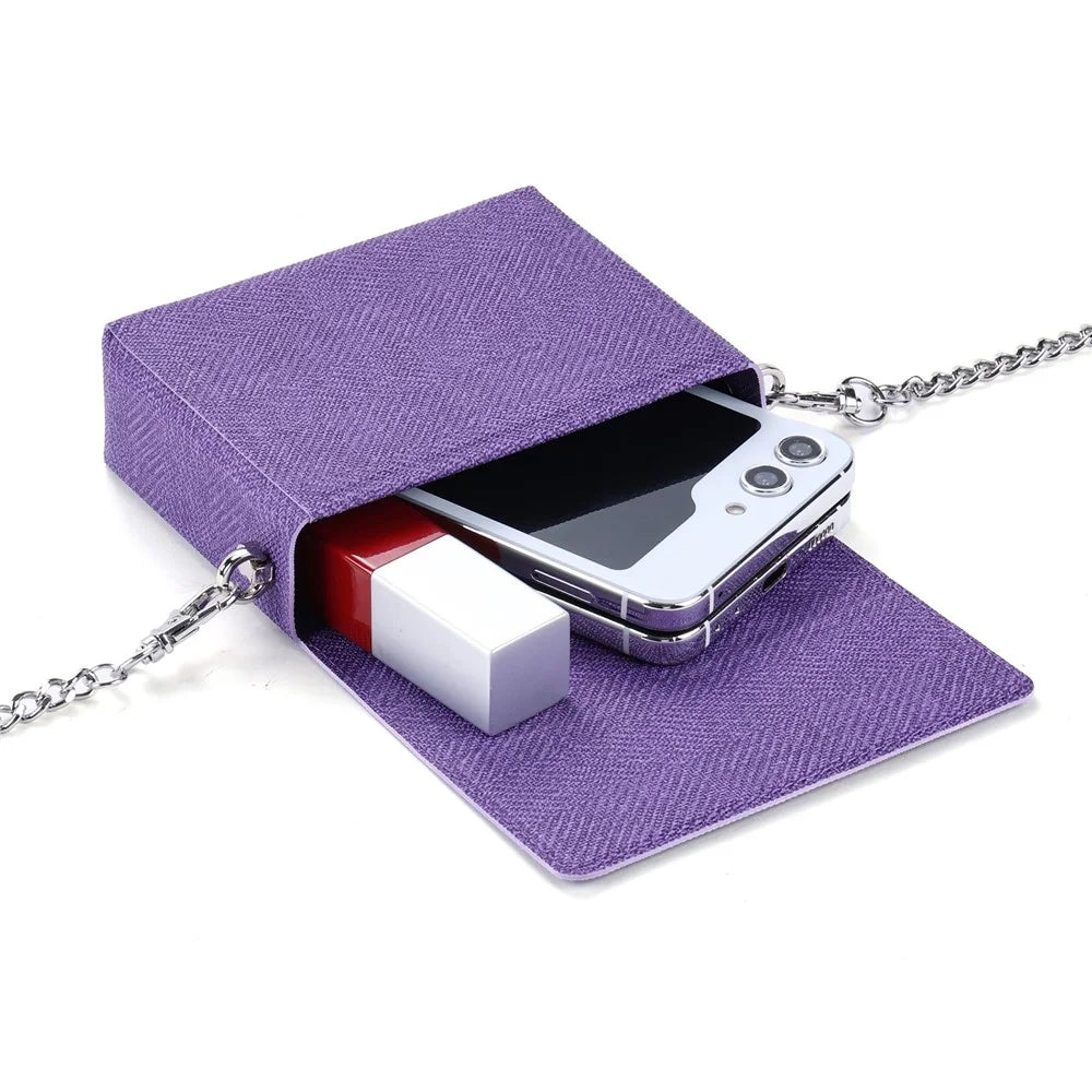 VILI BF Series Crossbody Phone Bag PU Leather Phone Carrying Bag with Shoulder Strap - Purple - 2
