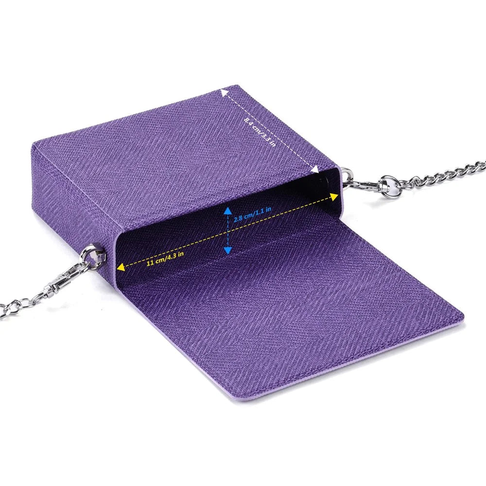 VILI BF Series Crossbody Phone Bag PU Leather Phone Carrying Bag with Shoulder Strap - Purple - 4