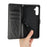 For Samsung Galaxy S24 FE Leather Wallet Case Butterfly Flower Imprinted Phone Cover with Strap - Black - 5