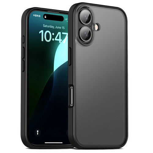 Magic Series for iPhone 16 Plus Case Translucent Matte TPU + PC Phone Cover - Black - 1