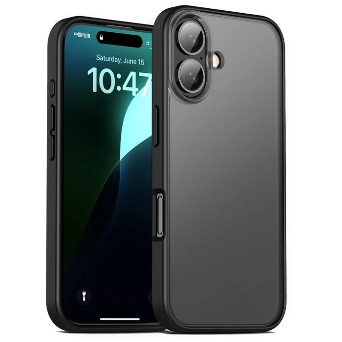 Magic Series for iPhone 16 Plus Case Translucent Matte TPU + PC Phone Cover - Black - 1