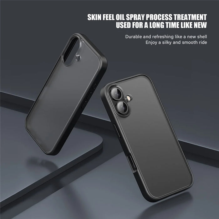 Magic Series for iPhone 16 Plus Case Translucent Matte TPU + PC Phone Cover - Black - 2