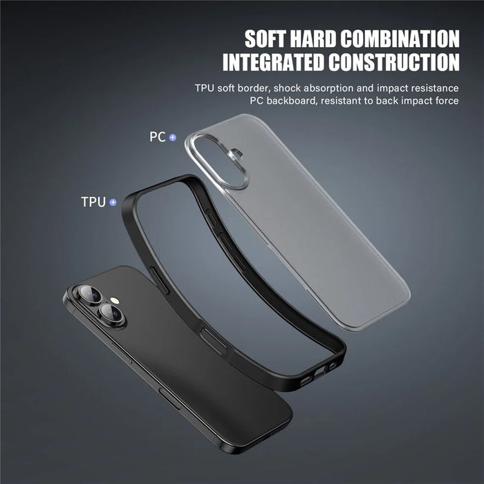 Magic Series for iPhone 16 Plus Case Translucent Matte TPU + PC Phone Cover - Black - 6