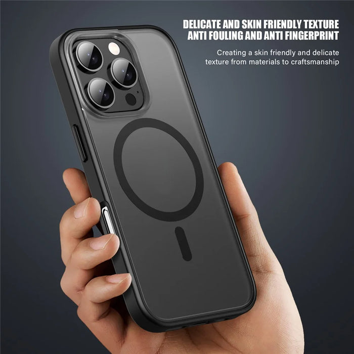 For iPhone 16 Pro Max Case Matte PC+TPU Phone Cover Compatible with MagSafe - Black - 5