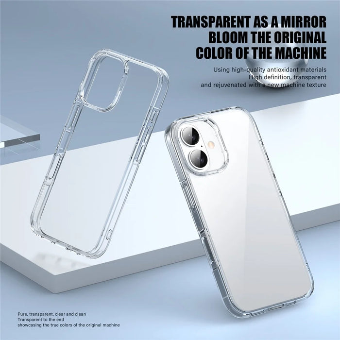 Aurora Series For iPhone 16 Case TPU+PC Crystal Clear Back Cover - Transparent - 2