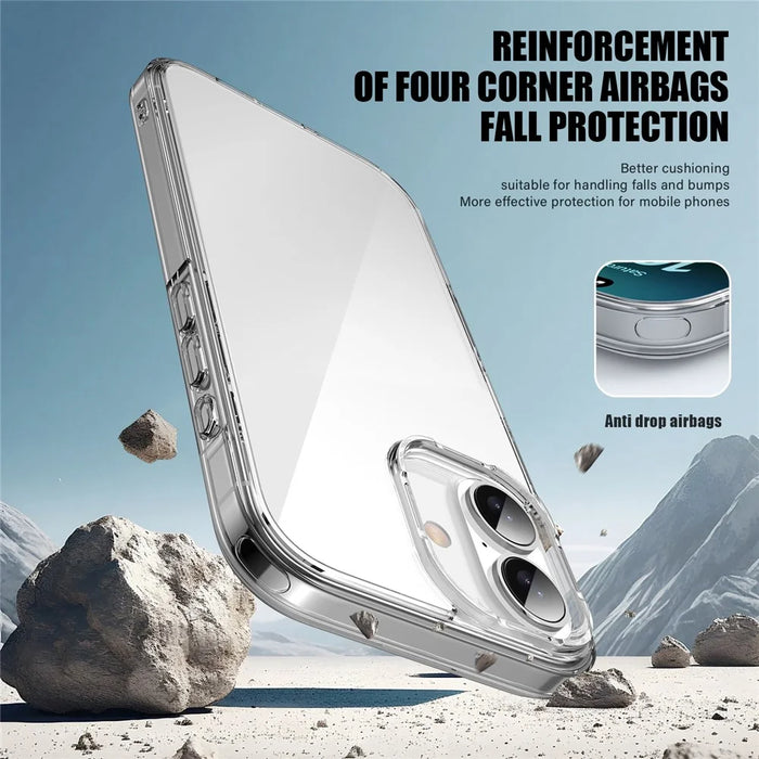 Aurora Series For iPhone 16 Case TPU+PC Crystal Clear Back Cover - Transparent - 3
