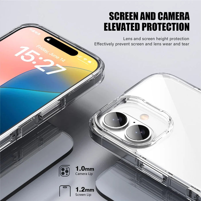 Aurora Series For iPhone 16 Case TPU+PC Crystal Clear Back Cover - Transparent - 5