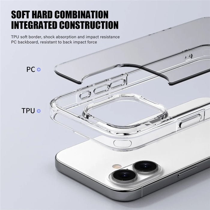 Aurora Series For iPhone 16 Case TPU+PC Crystal Clear Back Cover - Transparent - 6
