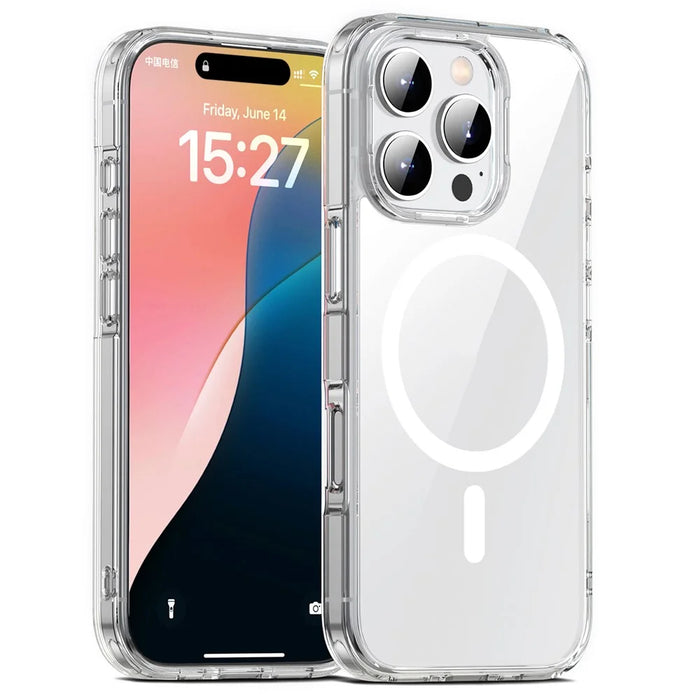 Aurora Series For iPhone 16 Pro Max Case Compatible with MagSafe TPU+PC Crystal Clear Back Cover - Transparent - 1