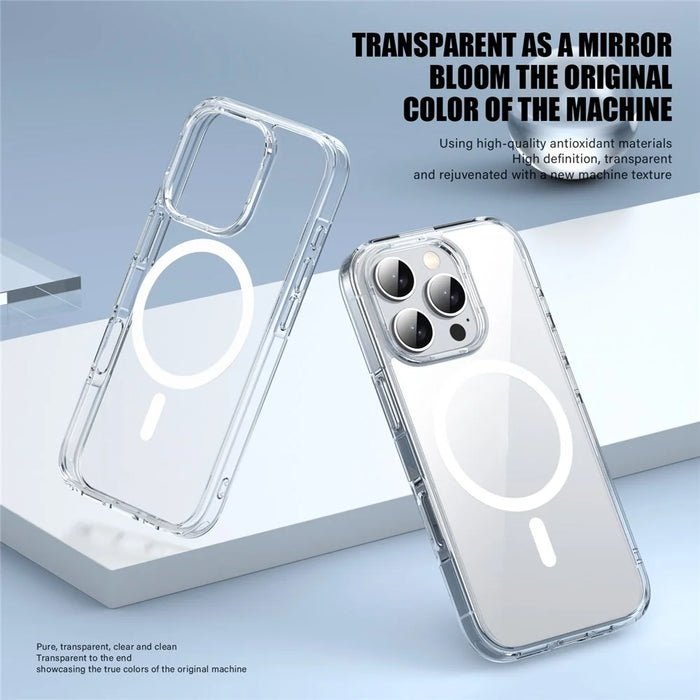 Aurora Series For iPhone 16 Pro Max Case Compatible with MagSafe TPU+PC Crystal Clear Back Cover - Transparent - 2