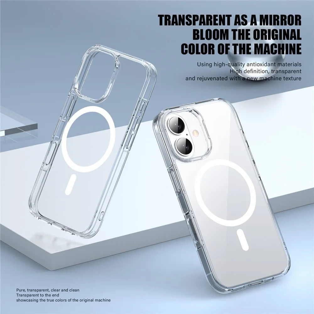 Aurora Series For iPhone 16 Plus Case Compatible with MagSafe TPU+PC Crystal Clear Back Cover - Transparent - 2