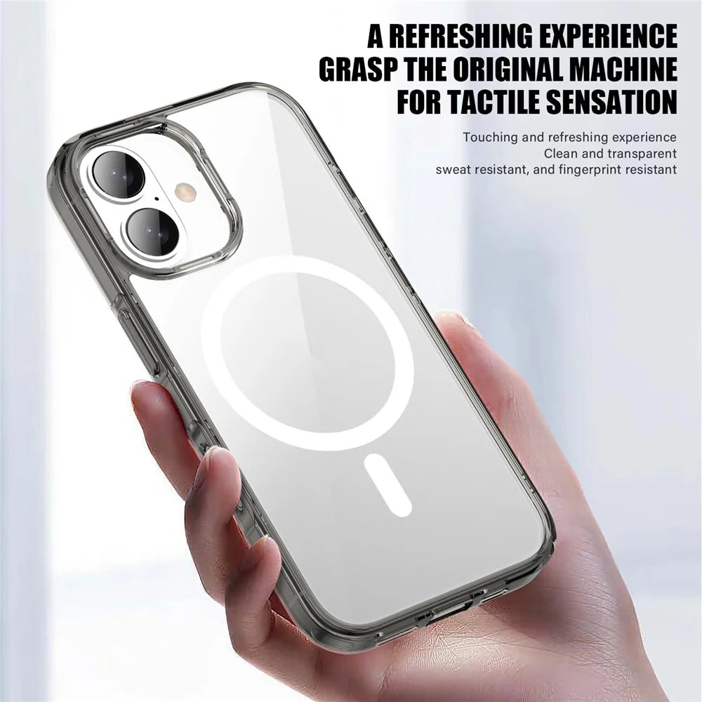 Aurora Series For iPhone 16 Plus Case Compatible with MagSafe TPU+PC Crystal Clear Back Cover - Transparent - 4