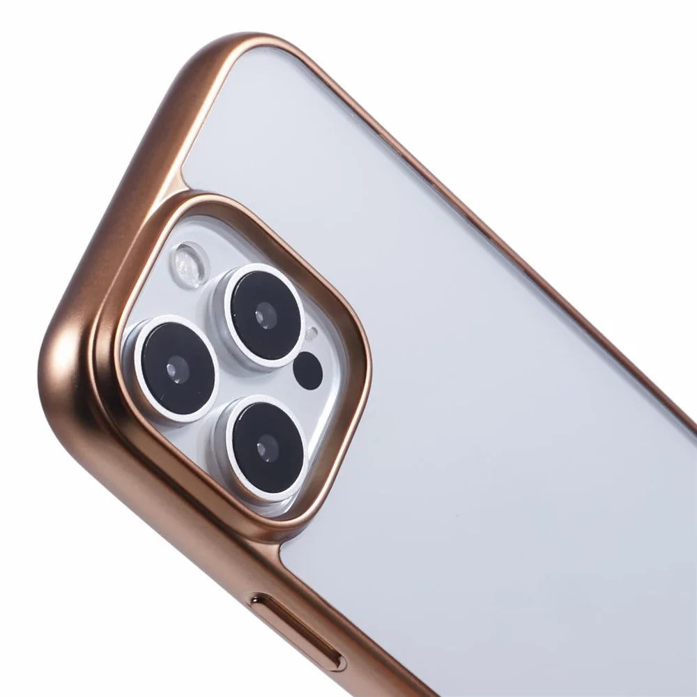 KIGC Ice Silk Series For iPhone 16 Pro Max Case TPU+PC Electroplating Phone Cover - Gold - 5