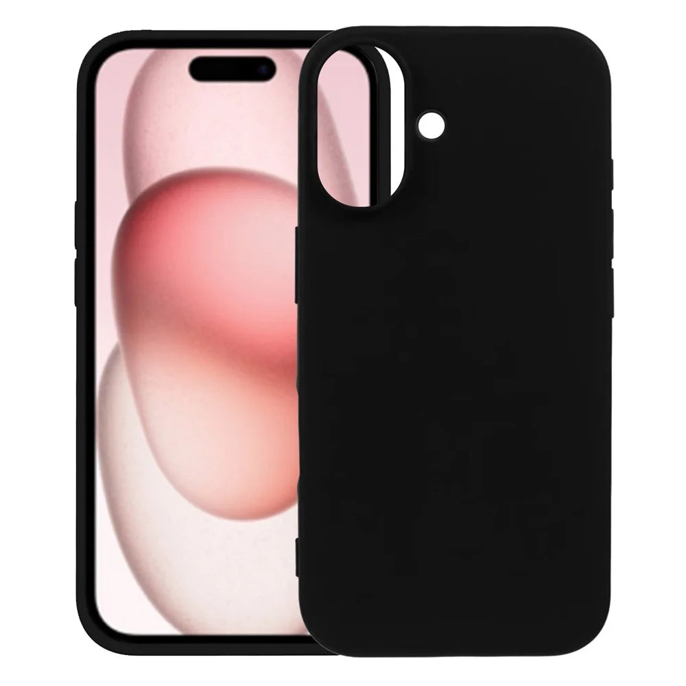 KALEBOL KLB-YTGJ001 For iPhone 16 Plus Case Solid Color Liquid Silicone+PC Phone Cover - Black - 2