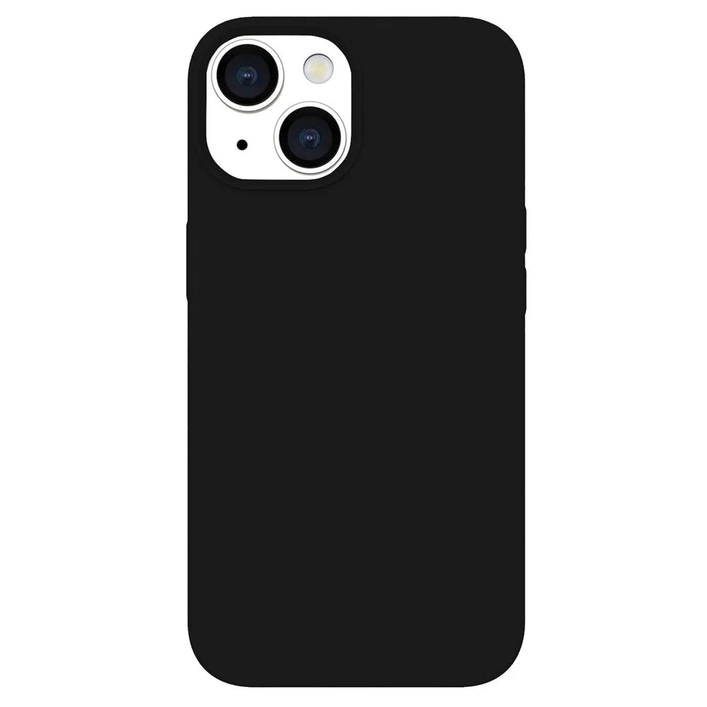 KALEBOL KLB-YTGJ001 For iPhone 15 Case Solid Color Liquid Silicone+PC Phone Cover - Black - 1