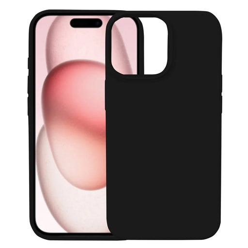 KALEBOL KLB-YTGJ001 For iPhone 15 Case Solid Color Liquid Silicone+PC Phone Cover - Black - 2