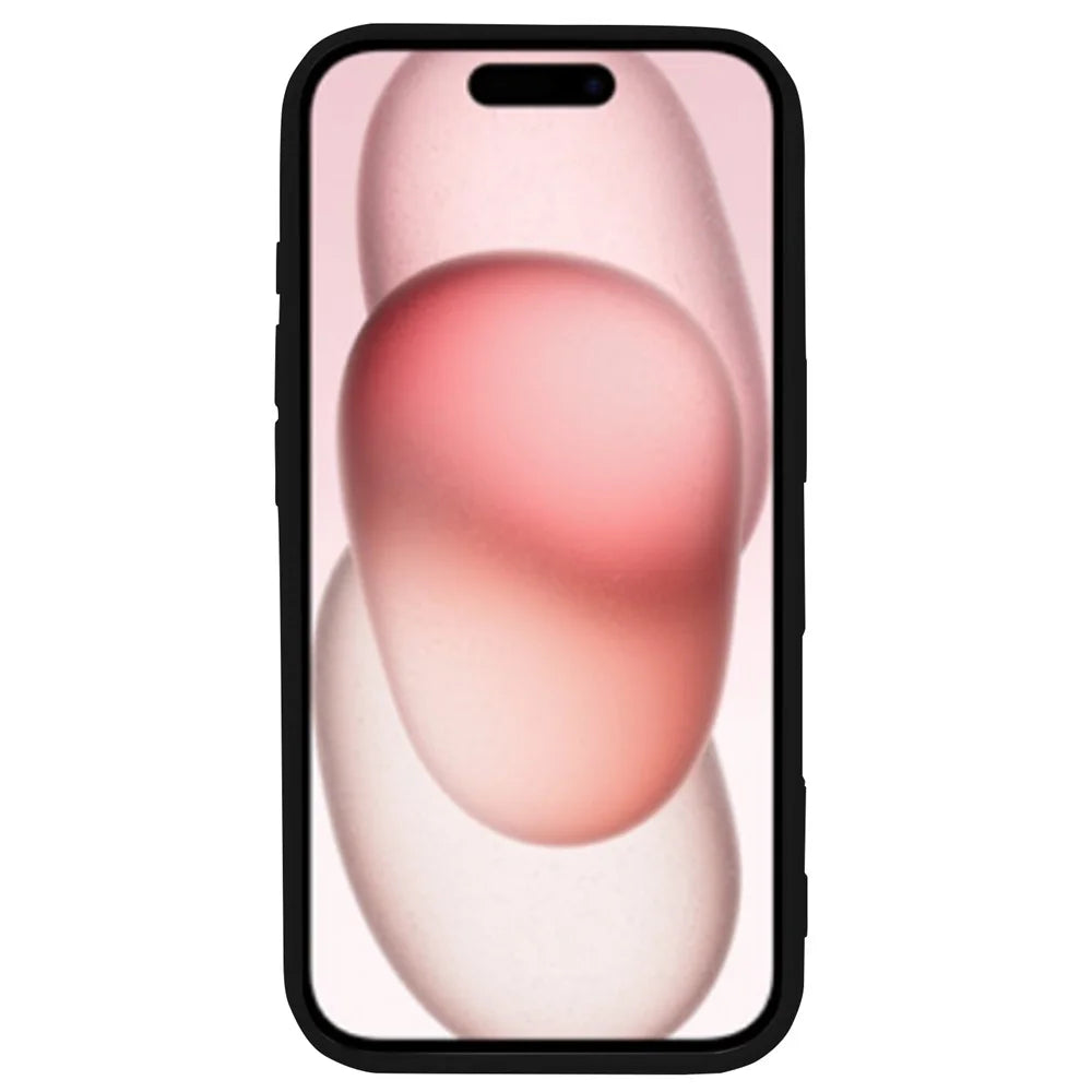 KALEBOL KLB-YTGJ001 For iPhone 15 Case Solid Color Liquid Silicone+PC Phone Cover - Black - 3