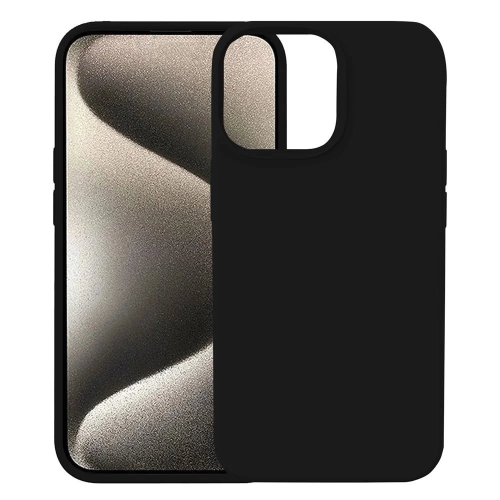 KALEBOL KLB-YTGJ001 For iPhone 13 Pro Max Case Solid Color Liquid Silicone+PC Phone Cover - Black - 2
