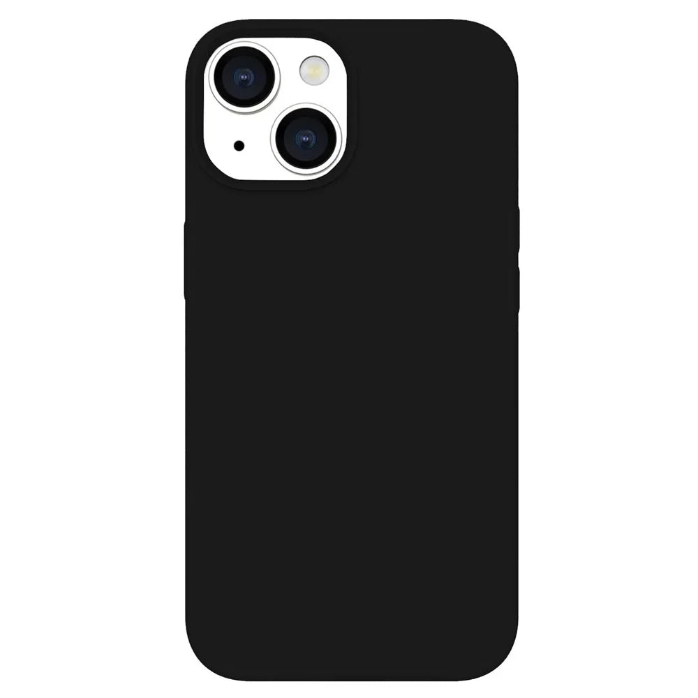 KALEBOL KLB-YTGJ001 For iPhone 13 Case Solid Color Liquid Silicone+PC Phone Cover - Black - 1