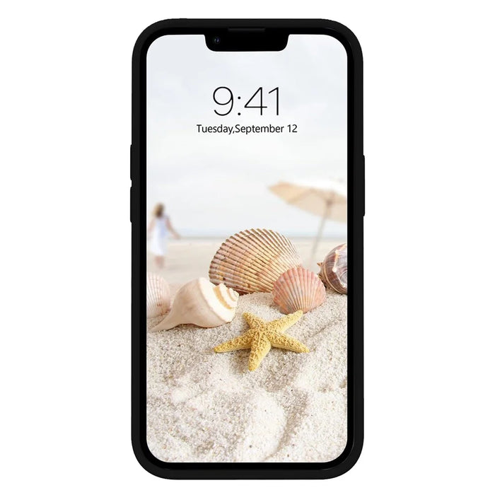 KALEBOL KLB-YTGJ001 For iPhone 13 Case Solid Color Liquid Silicone+PC Phone Cover - Black - 3
