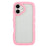 For iPhone 16 Case Wavy Edge Design PC + TPU Shockproof Phone Cover - Pink - 1