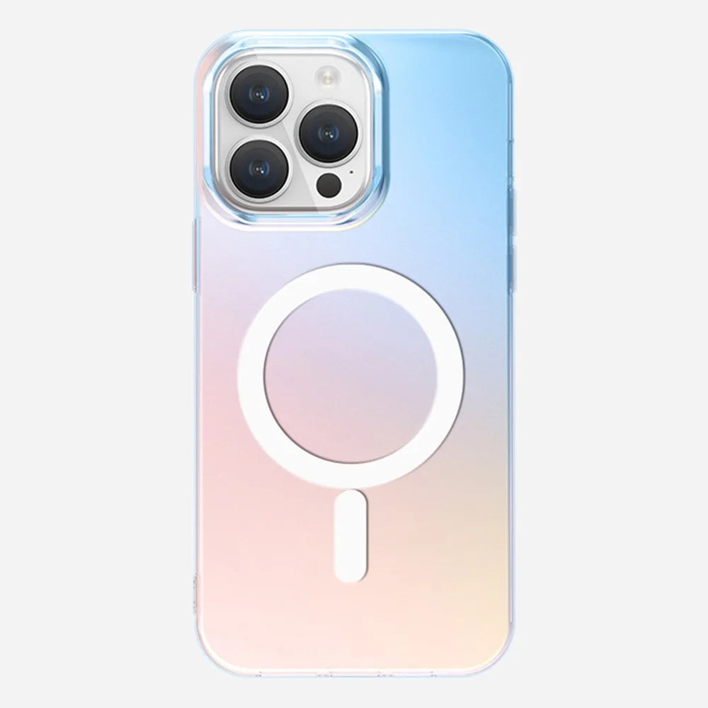 For iPhone 16 Pro Max Case Compatible with MagSafe Laser Gradient Effect TPU+PC Phone Cover - 4