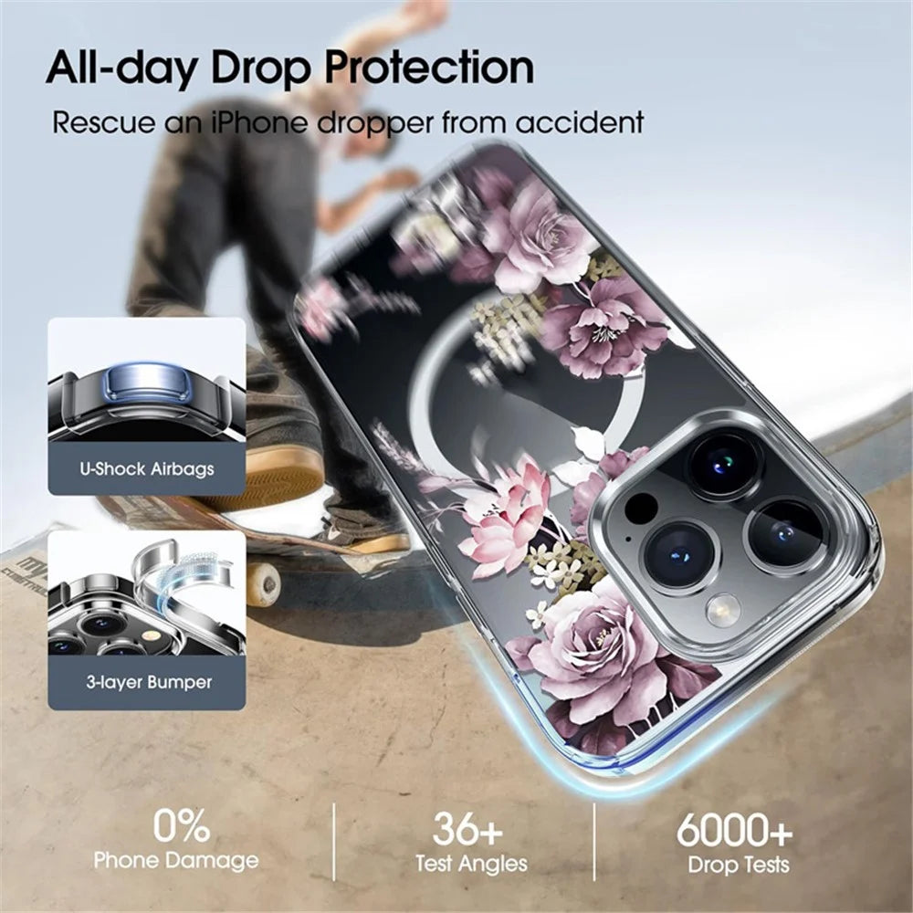 For iPhone 16 Pro Case TPU+PC Phone Cover Compatible with MagSafe - 5
