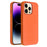 QIALINO Magnetic Phone Case for iPhone 14 Pro Max Protective Anti-Fall Case Genuine Leather Coated Shockproof PC Case - Orange - 1