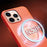 QIALINO Magnetic Phone Case for iPhone 14 Pro Max Protective Anti-Fall Case Genuine Leather Coated Shockproof PC Case - Orange - 4