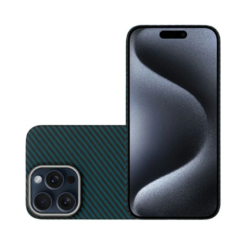 KZDOO For iPhone 16 Pro Max Case Aramid Fiber Anti-Drop Phone Cover - Green - 2