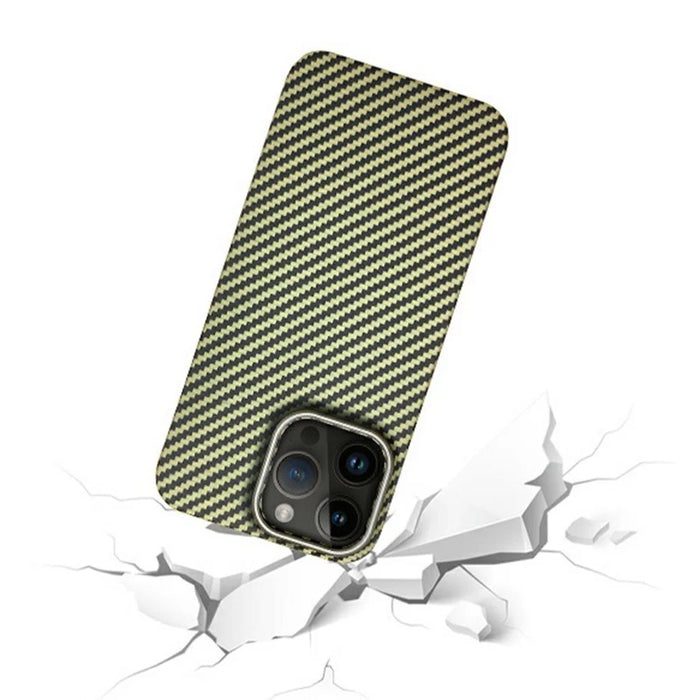 KZDOO For iPhone 16 Pro Case Aramid Fiber Phone Cover Support Wireless Charging - Green - 6