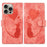 For iPhone 16 Pro Max Case Heart Cat Folding Stand PU Leather Phone Cover - Pink - 1