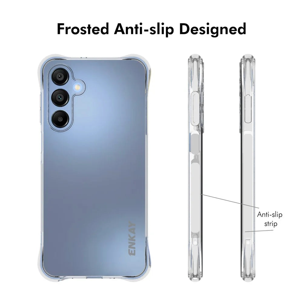 ENKAY HAT PRINCE For Samsung Galaxy A16 5G / A16 4G Clear Phone Case   Shockproof Anti-Slip TPU Cover - Transparent - 4