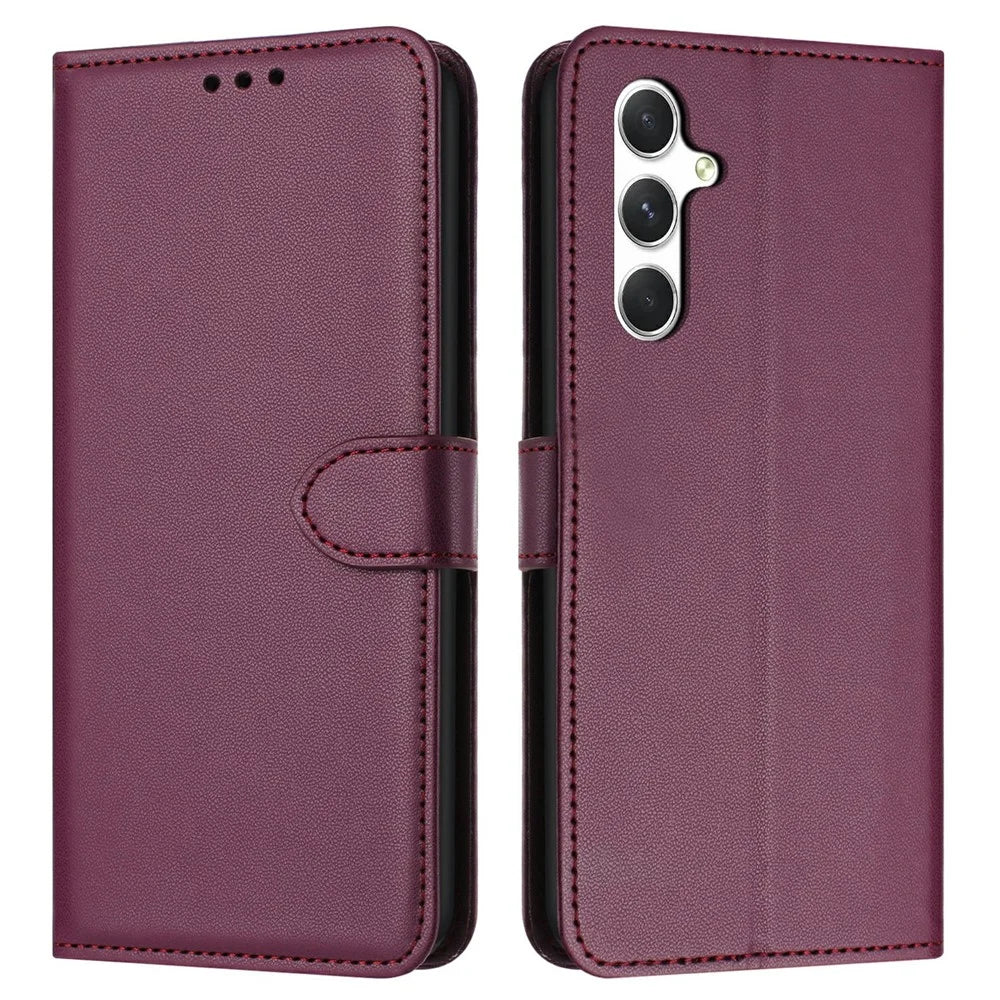 For Samsung Galaxy A26 5G / A16 5G / A16 4G Wallet Phone Case Leather Stand Cover with Strap - Purple - 1