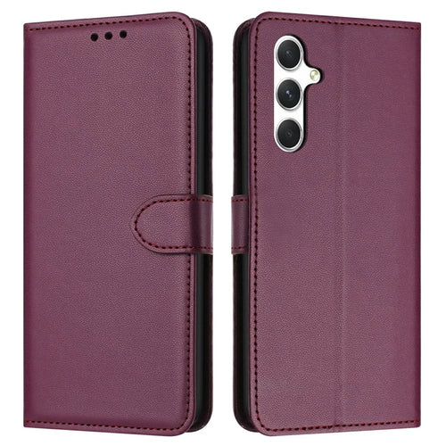 For Samsung Galaxy A26 5G / A16 5G / A16 4G Wallet Phone Case Leather Stand Cover with Strap - Purple - 1