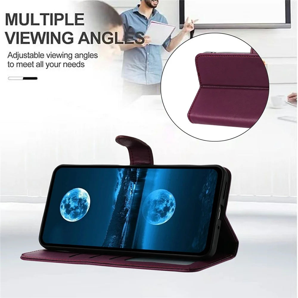 For Samsung Galaxy A26 5G / A16 5G / A16 4G Wallet Phone Case Leather Stand Cover with Strap - Purple - 3
