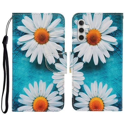 For Samsung Galaxy A26 5G / A16 5G / A16 4G Case Pattern Printing Protective Leather Folio Phone Cover - Chrysanthemum - 1