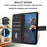 For Samsung Galaxy A06 4G Case Triangle Imprinted Anti-Scratch Phone Wallet Cover - Black - 3