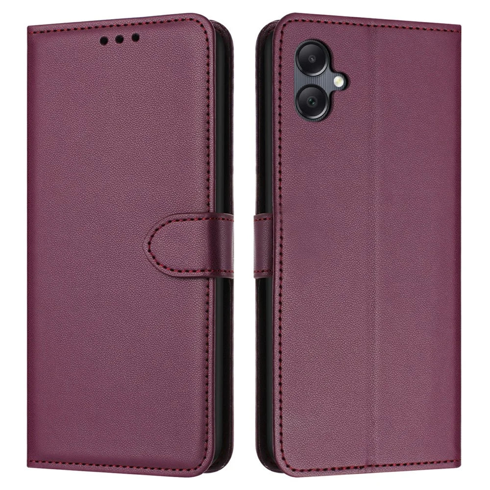 For Samsung Galaxy A06 4G Wallet Phone Case Leather Stand Cover with Strap - Purple - 1