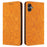 For Samsung Galaxy A06 4G Case Imprinted Flower Wallet Stand Leather Phone Cover - Yellow - 1