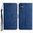 For Samsung Galaxy A06 4G Leather Case Line Pattern Wallet Phone Cover - Blue - 1