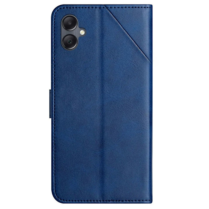 For Samsung Galaxy A06 4G Leather Case Line Pattern Wallet Phone Cover - Blue - 7