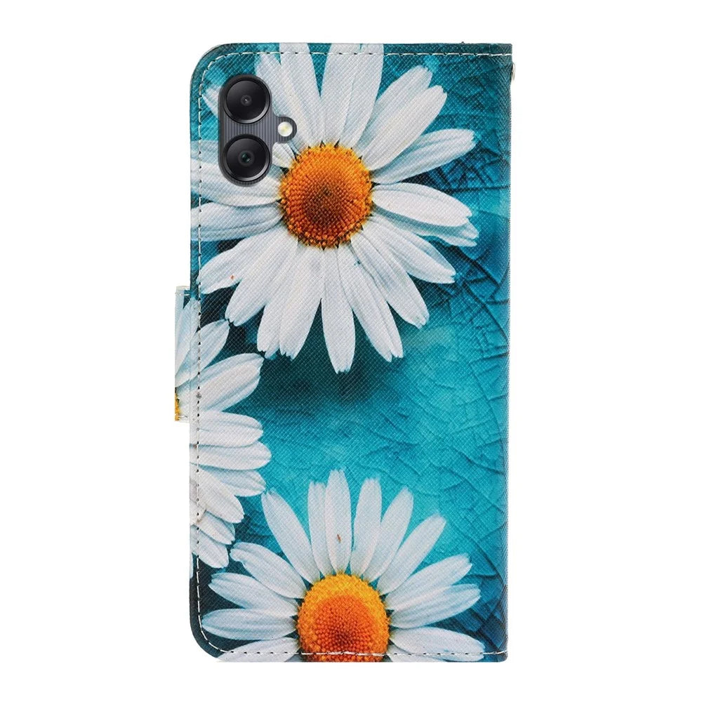 For Samsung Galaxy A06 4G Case Pattern Printing Protective Leather Folio Phone Cover - Chrysanthemum - 7